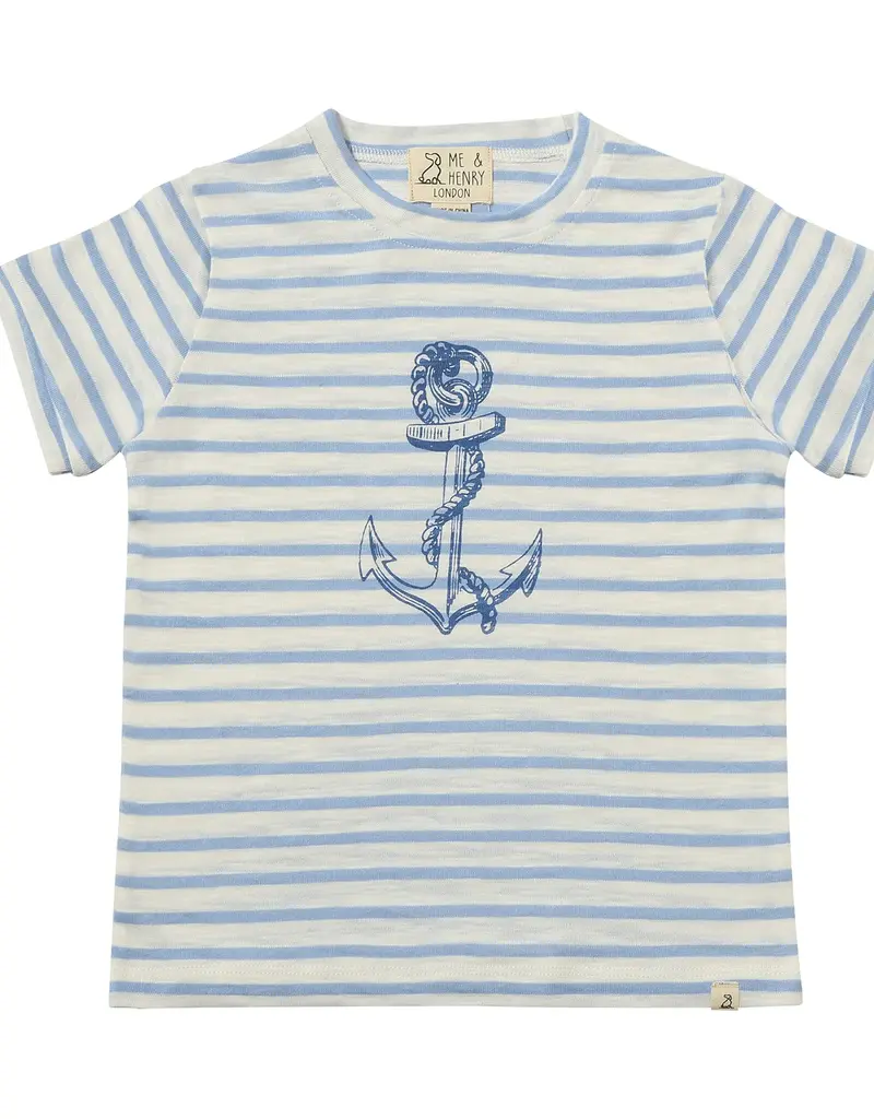 Me & Henry Newquay Printed Tee Blue Anchor