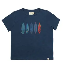 Me & Henry Fallmouth Printed Tee Navy Surfboards