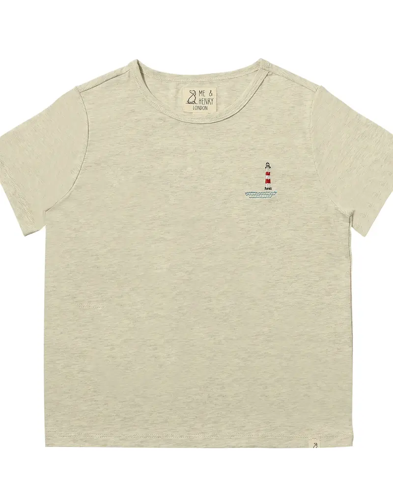 Me & Henry Marine Embroidered Tee Grey Lighthouse