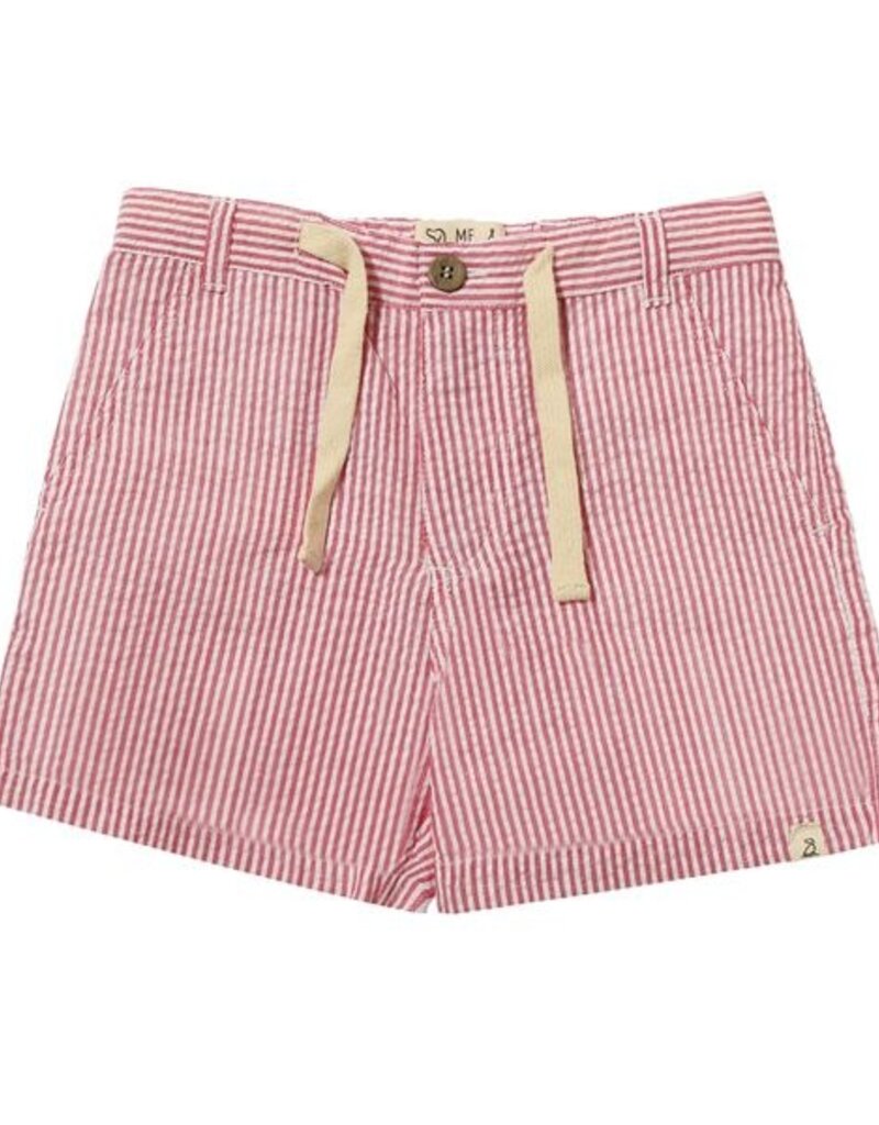 Me & Henry Crew Shorts Red White Seersucker