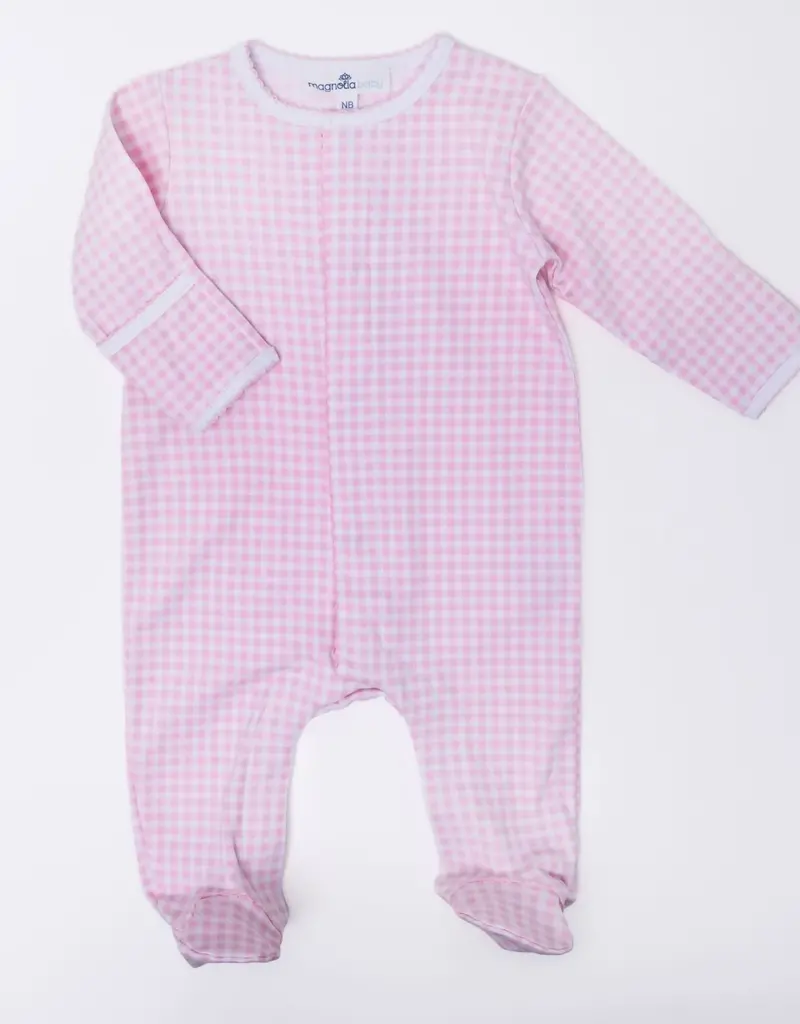 Magnolia Baby Pink Mini Checks Footie