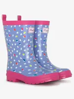 Hatley Kids SALE. lots of dots shiny rain boots cornflower blue