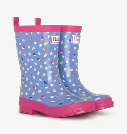 Hatley Kids lots of dots shiny rain boots cornflower blue