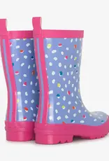 Hatley Kids lots of dots shiny rain boots cornflower blue