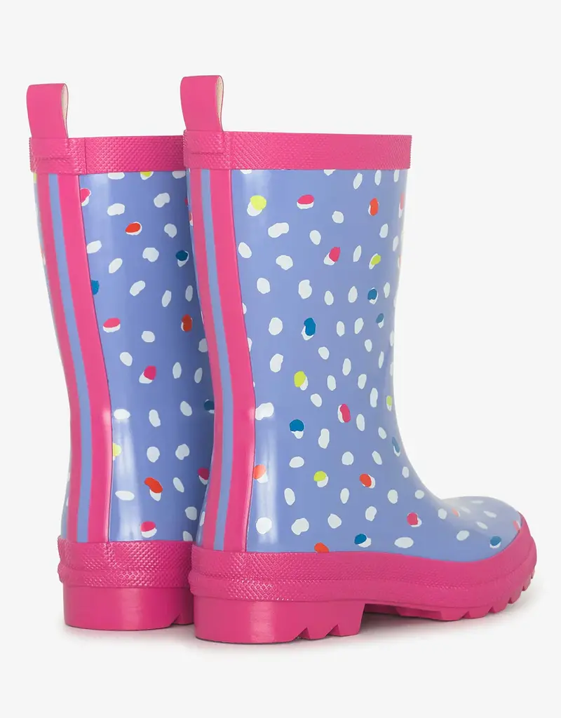 Hatley Kids lots of dots shiny rain boots cornflower blue