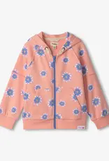 Hatley Kids doodle daisy raw edged hoodie apricot