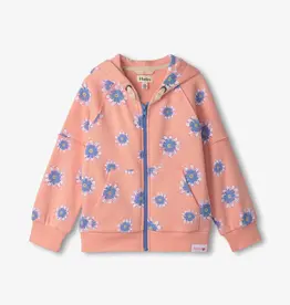 Hatley Kids doodle daisy raw edged hoodie apricot