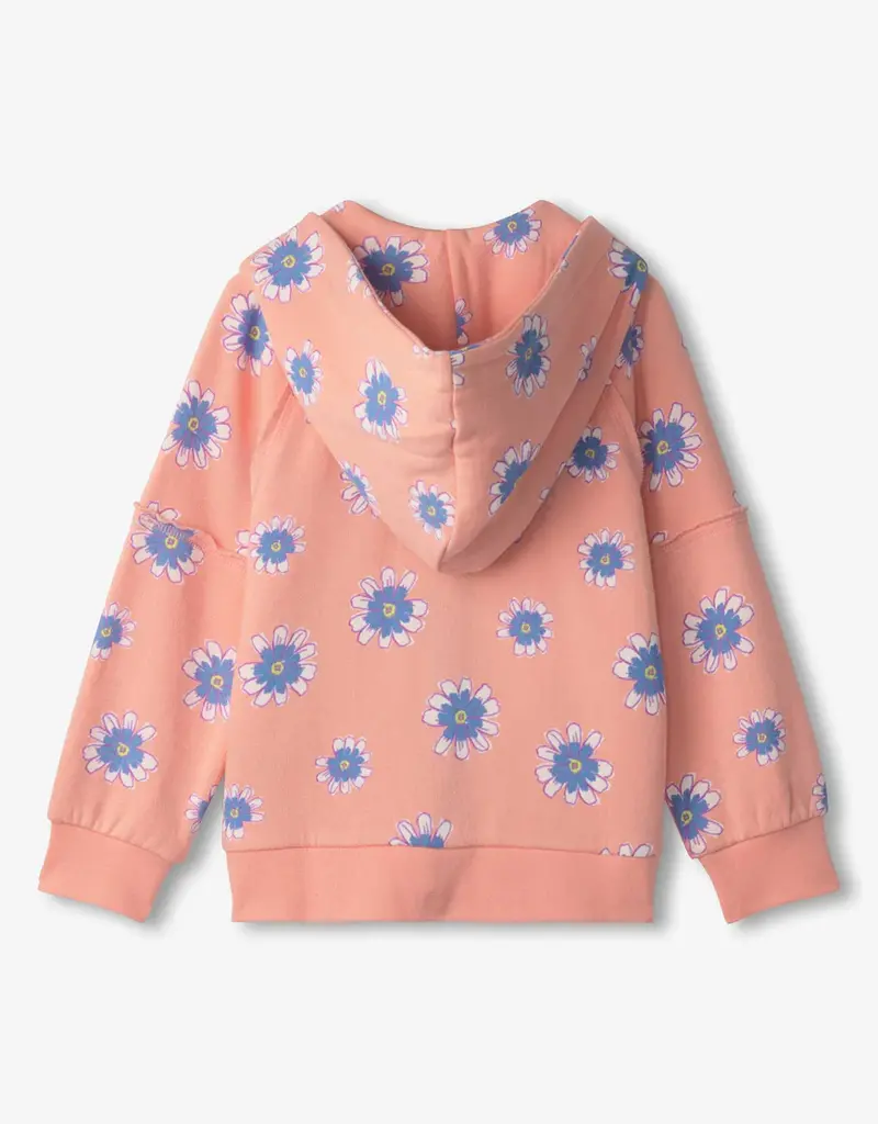 Hatley Kids doodle daisy raw edged hoodie apricot