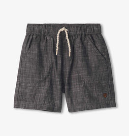 Hatley Kids dark grey chambray woven shorts