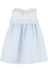 Luli & Me Blue Stripe Combo Smock Dress