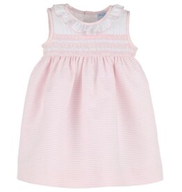 Luli & Me Pink Stripe Combo Smock Dress