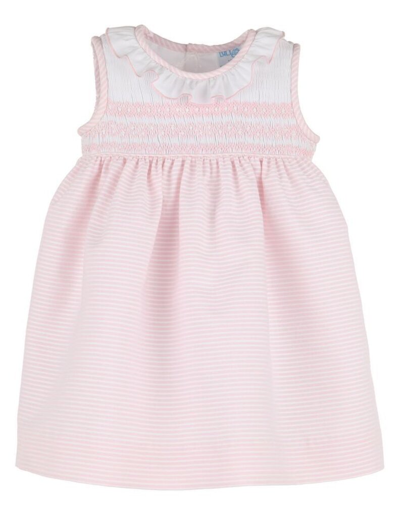 Luli & Me Pink Stripe Combo Smock Dress
