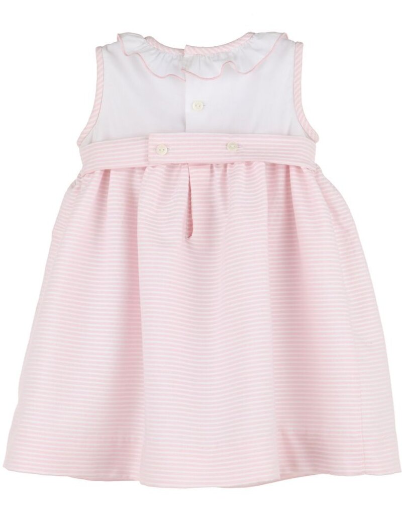 Luli & Me Pink Stripe Combo Smock Dress