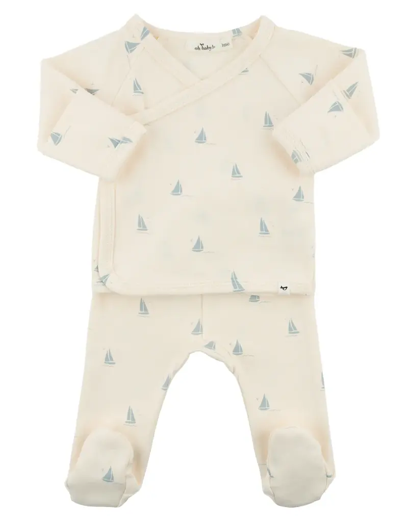 oh baby! Mini Sailboats Kimono Set Milk
