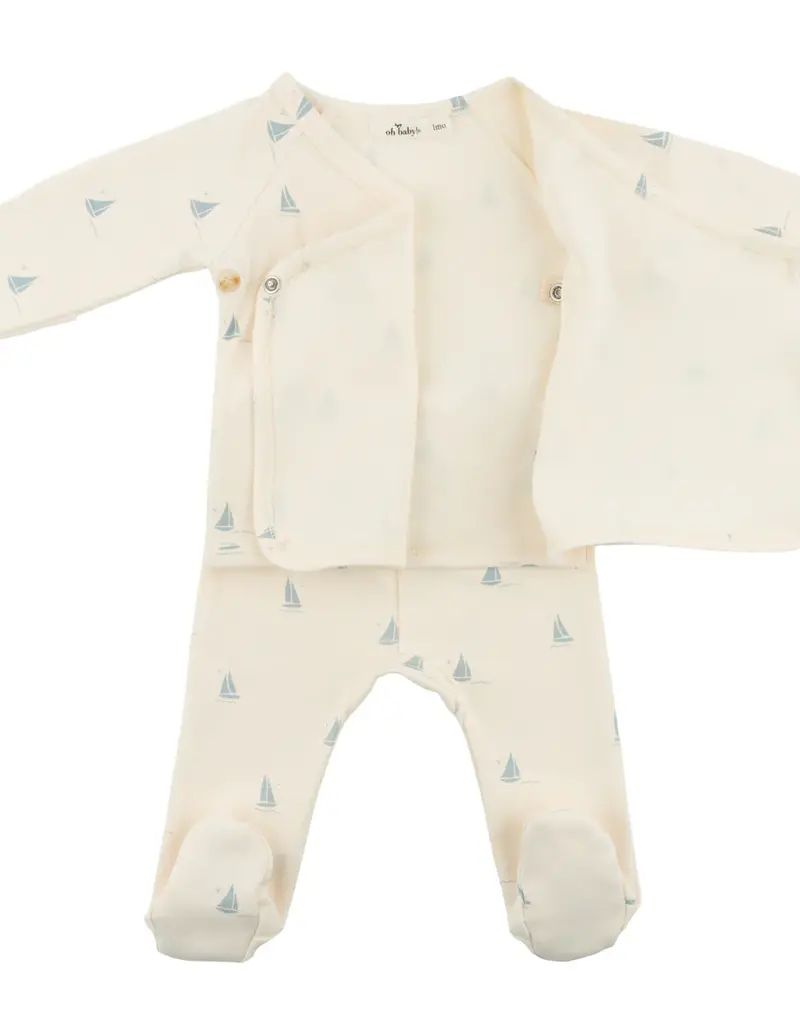 oh baby! Mini Sailboats Kimono Set Milk
