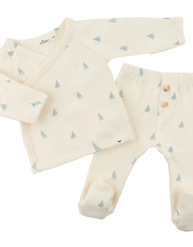 oh baby! Mini Sailboats Kimono Set Milk