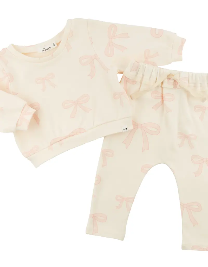 oh baby! Big Bows Pink Brooklyn Boxy Jogger Set