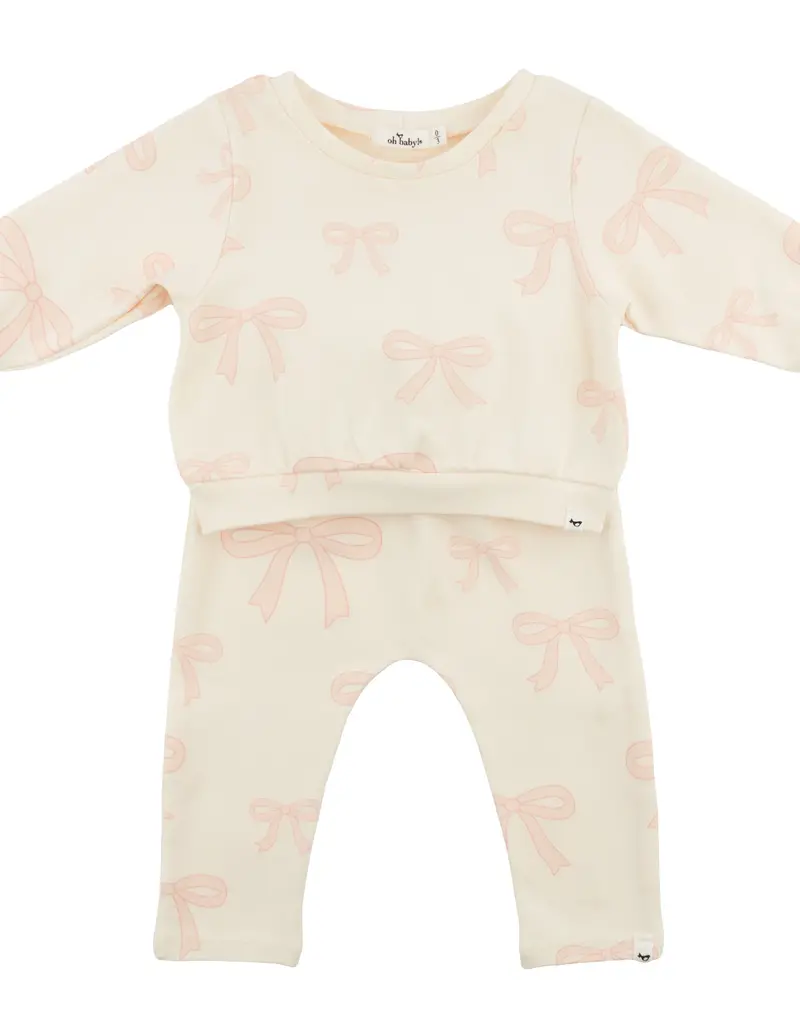 oh baby! Big Bows Pink Brooklyn Boxy Jogger Set
