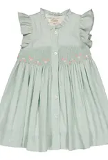 Kidiwi France Lolyne Smocked Dress Mint Linen