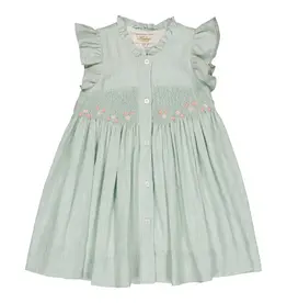 Kidiwi France SALE Lolyne Smocked Dress Mint Linen