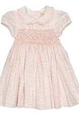 Kidiwi France Petronille Smocked Dress Daisy Pink Print