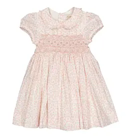 Kidiwi France Petronille Smocked Dress Daisy Pink Print