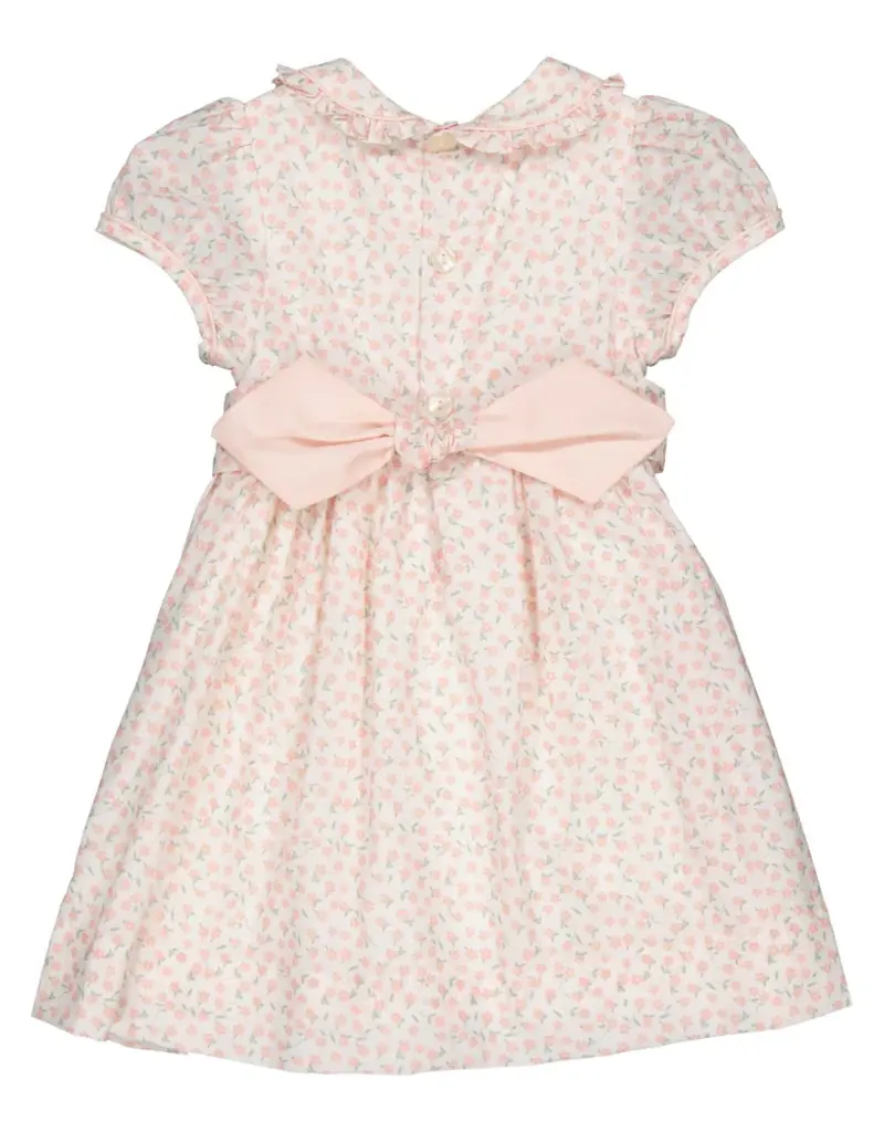 Kidiwi France Petronille Smocked Dress Daisy Pink Print