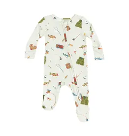 Angel Dear Fishing Things Green 2 Way Zipper Footie Green