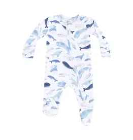 Angel Dear Blue Whales 2 Way Zipper Footie