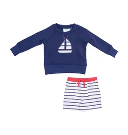 Angel Dear Sailboat Raglan Sweatshirt Appl And Short