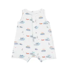 Angel Dear Bubbly Tugboats Sleeveless Shortie Romper