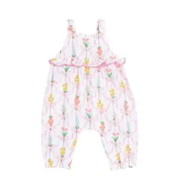 Angel Dear Ribbon Bouquets Ruffle Waist Romper