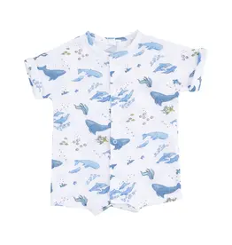 Angel Dear Watercolor Blue Whales Dolman Henley Shortall