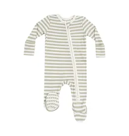 Angel Dear Stripe Sage 2 Way Zipper Footie