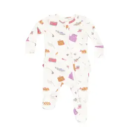 Angel Dear Fishing Things 2 Way Zipper Ruffle Back Footie Pink
