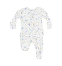 Angel Dear Sweet Vines 2 Way Ruffle Zipper Footie Ivory