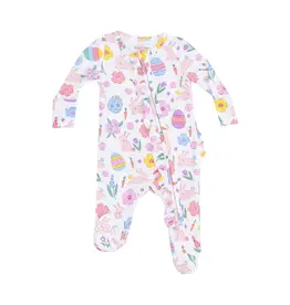 Angel Dear SALE Easter Bunnies 2 Way Ruffle Zipper Footie Pink
