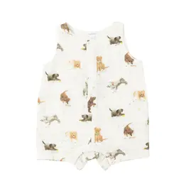 Angel Dear Watercolor Puppies Sleeveless Shortie Romper