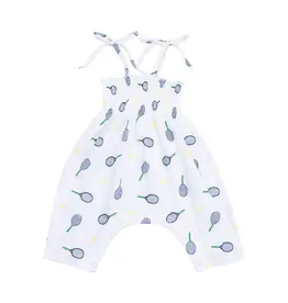 Angel Dear Tennis Tie Strap Smocked Romper