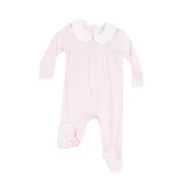 Angel Dear Stripe Classic Pink Smocked Peter Pan Footie