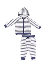 Angel Dear Navy Stripe French Terry Hoodie And Jogger