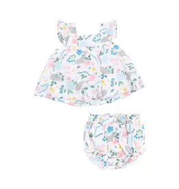 Angel Dear Narwhal Floral Pinafore High Waisted Diaper Cover