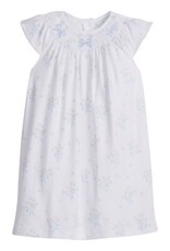 Little English Smocked Bishop Dress Blue Bow Bouquet