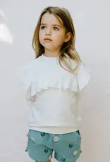 miles the label LACE  L/S KNIT TOP OFFWHITE