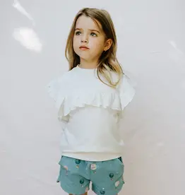 miles the label SALE LACE  L/S KNIT TOP OFFWHITE