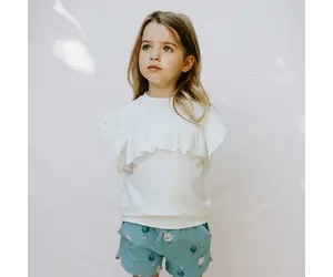 LACE L/S KNIT TOP OFFWHITE - Tip Toes