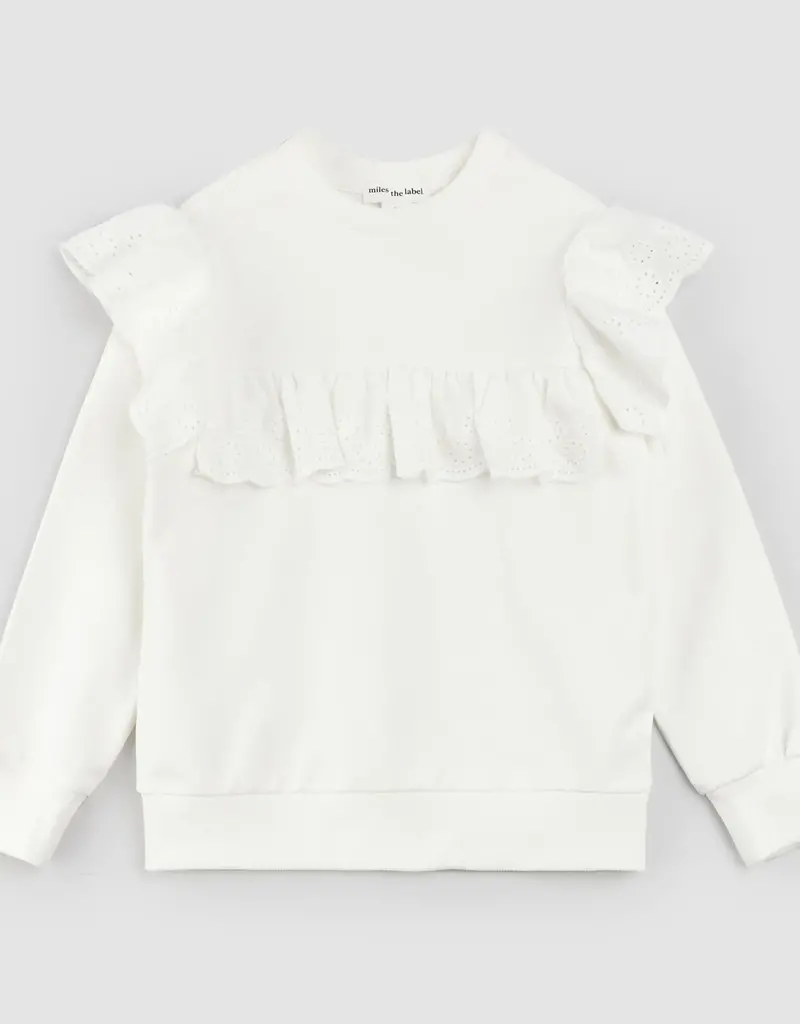 miles the label LACE  L/S KNIT TOP OFFWHITE