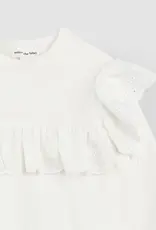 miles the label LACE  L/S KNIT TOP OFFWHITE