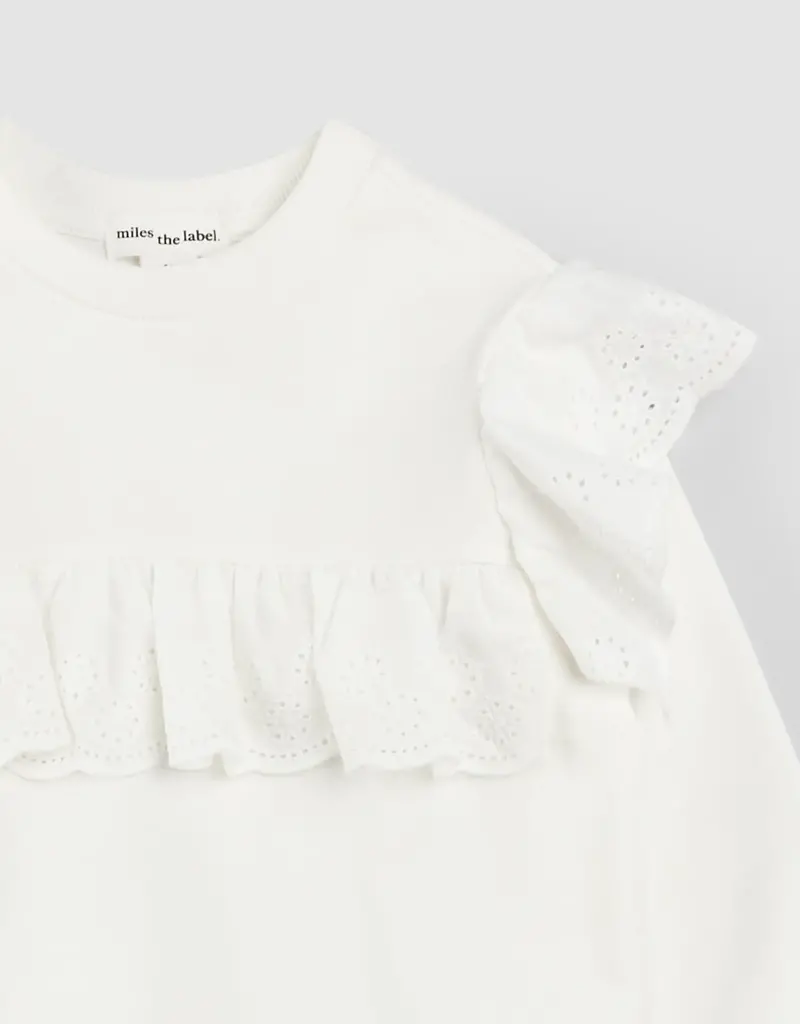 miles the label LACE  L/S KNIT TOP OFFWHITE