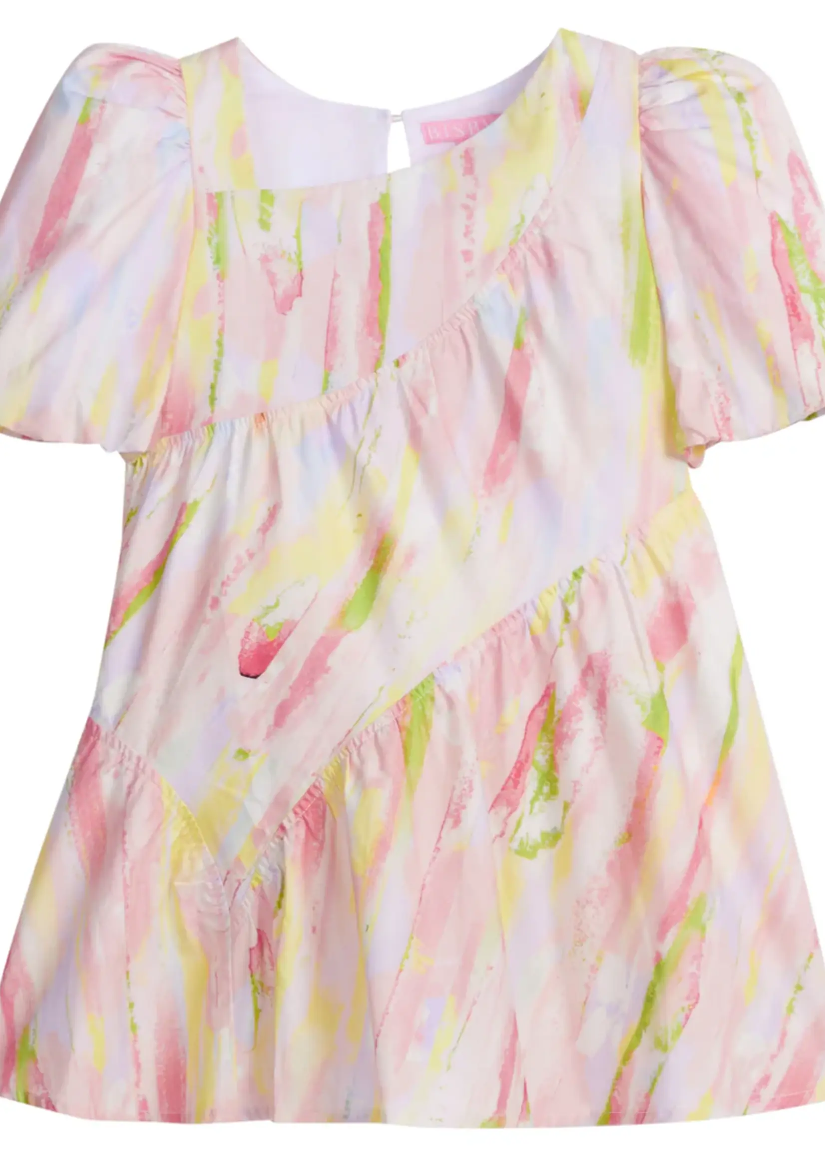 Bisby Asymetrical Dress Watercolor Color Block